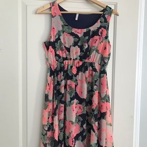 Pink Blush floral tank dress